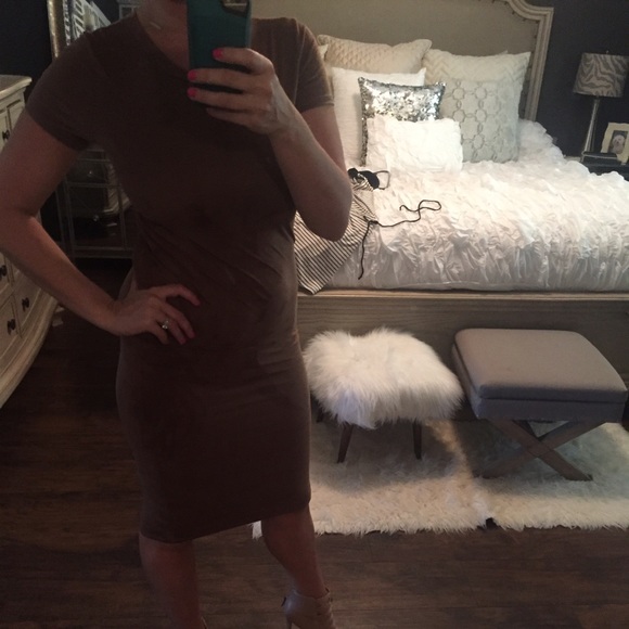 Brown suede dress