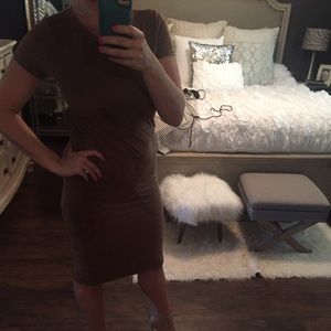 Brown suede dress