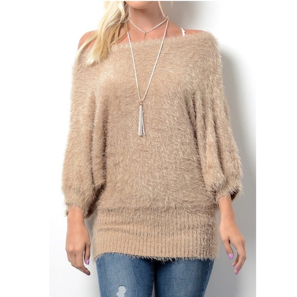 🆕STASSIE uber soft shaggy sweater top - MOCHA - Picture 2 of 2