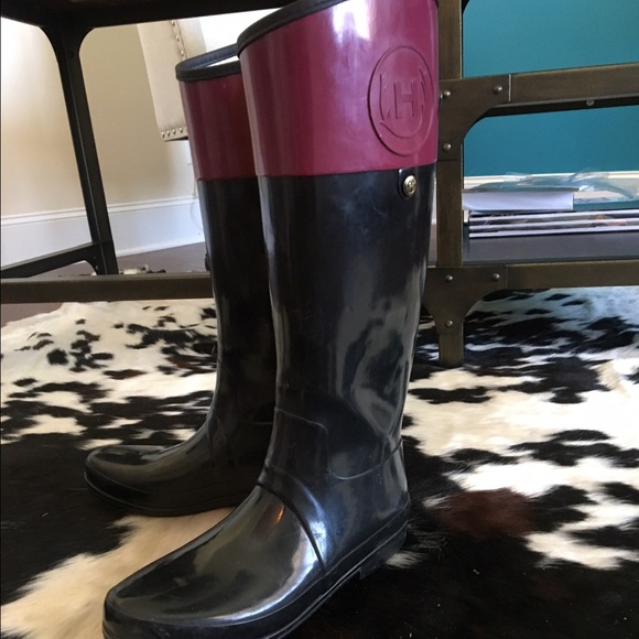 Hunter Equestrian style boots with wine top