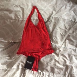 Red Halter Body Suit