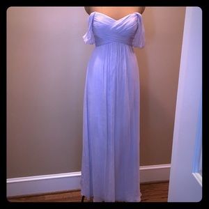 Amsale Chiffon Off Shoulder Dress