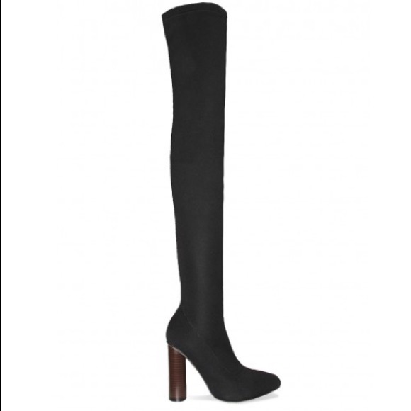 Simmi shoes Shoes - Riah Black Knitted Thigh High Boots Simmi shoes Shoes - Riah Black Knitted Thigh High Boots