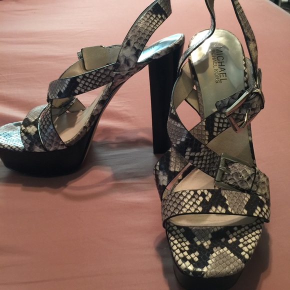 Michael Kors strappy platform snake sandals
