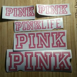 (5) PINK VINYL DECALS