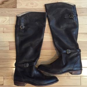 Dark Brown Frye Dorado Riding Boots