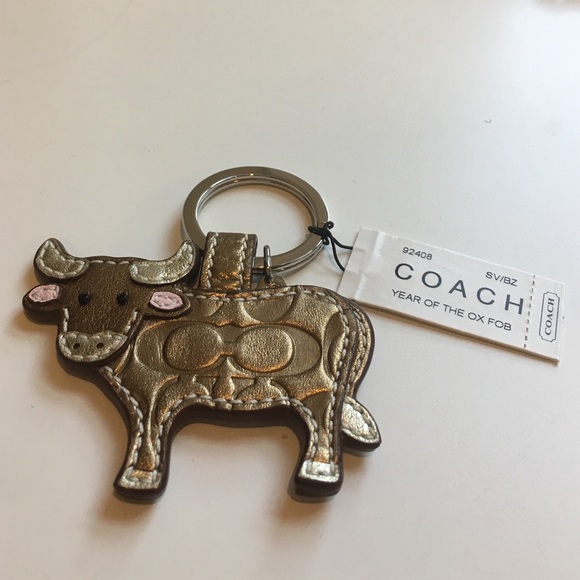Adorable authentic NWT Coach Year of the Ox Keyfob
