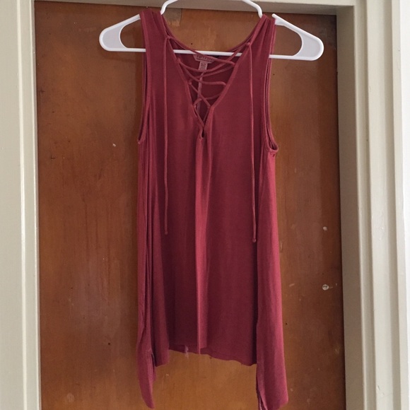 Flowy lace up tank top. Perfect condition