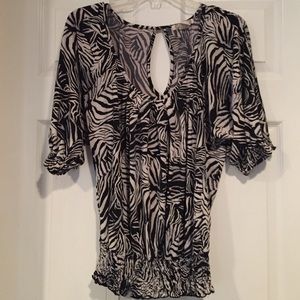 3/$15!!! Zebra scoop neck top