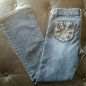 Soundgirl dark wash rhinestone jeans women's 11