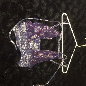 Crop top opens up in front ties with string