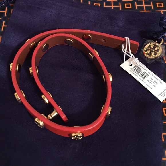 Tory Burch Double-Wrap Logo Leather Bracelet NWT - Picture 2 of 4