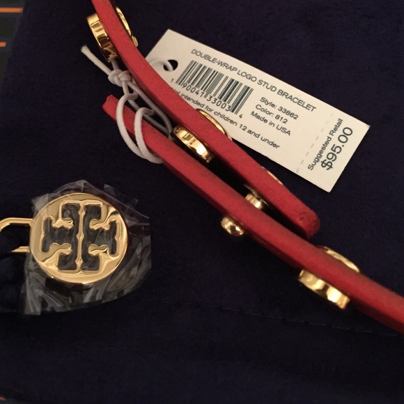 Tory Burch Double-Wrap Logo Leather Bracelet NWT - Picture 3 of 4