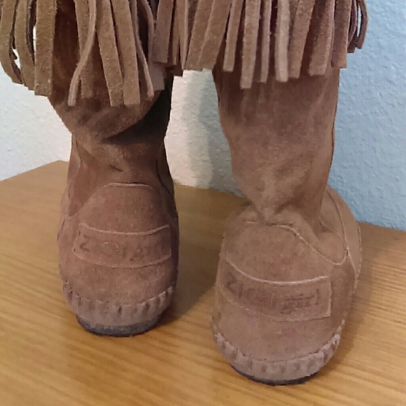 ZIGI Girl Brown Suede Leather Boots 7.5 - Picture 2 of 3