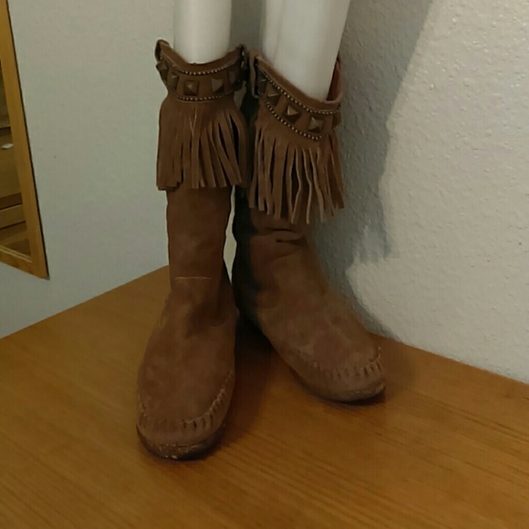 ZIGI Girl Brown Suede Leather Boots 7.5 - Picture 3 of 3