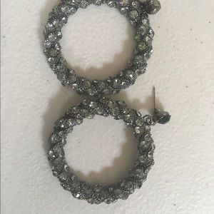 Black sparkly hoops.