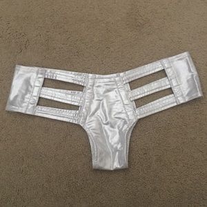 never worn, silver cut out rave bottoms