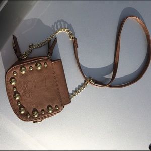Jessica Simpson brown & gold crossbody bag