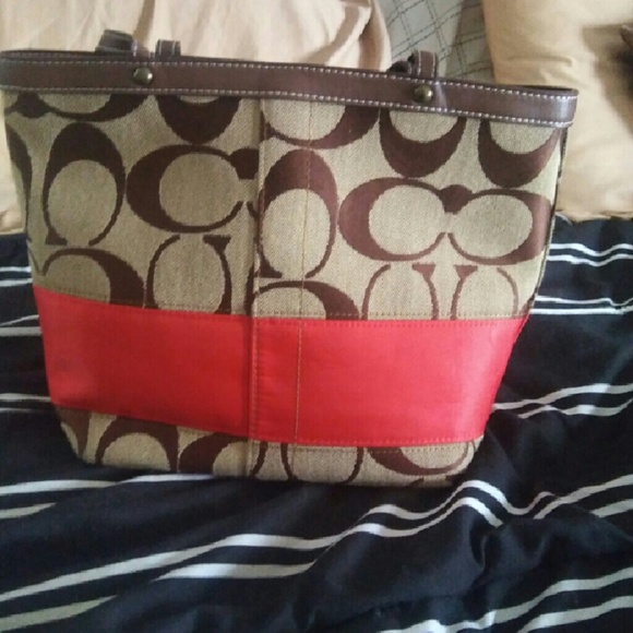 SOLDRare coach reversible tote in vermilion - Picture 1 of 4