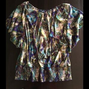 Beautiful Flutter Sleeve Banded Bottom Top