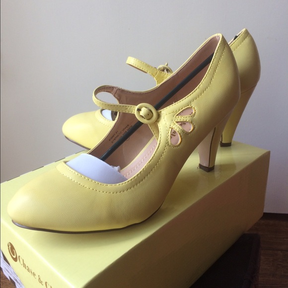 Yellow Mary Jane Heels Size 8.5