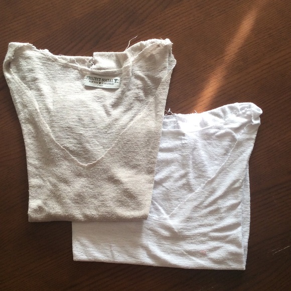 Project Social Urban Outfitters distressed V-necks