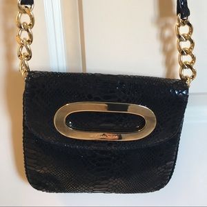 Michael kors black snake skin cross body