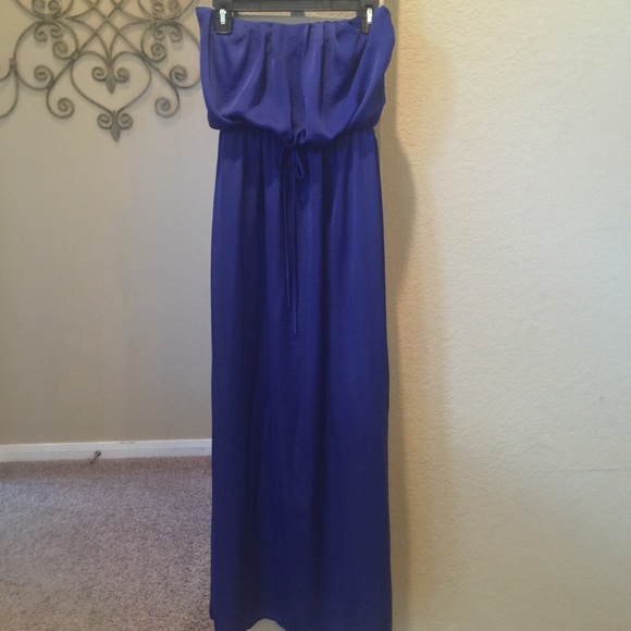 Royal blue strapless maxi dress - Picture 1 of 3