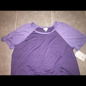 SOLD Purple baseball sleeve Large Lularoe Carly