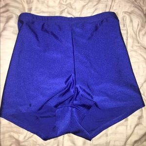 Blue High Waisted Spandex Shorts