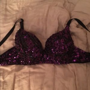 Purple Sequin Rave Bra