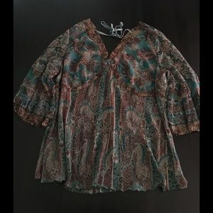 Bell Sleeve Flowy Blouse