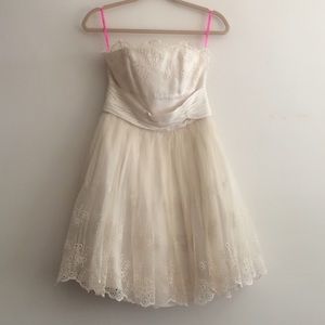 LAST CHANCE Betsey Johnson Eyelet Strapless Dress