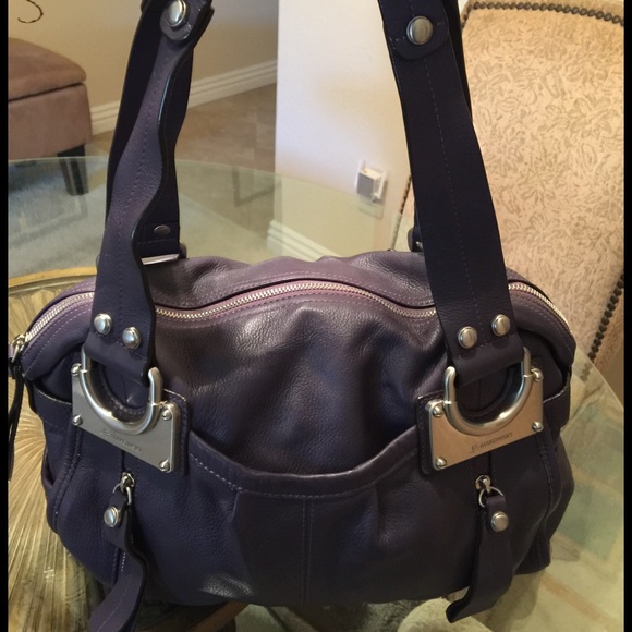B.Makowsky purple leather handbag