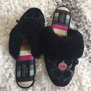 Authentic never worn mint condition Coach slippers
