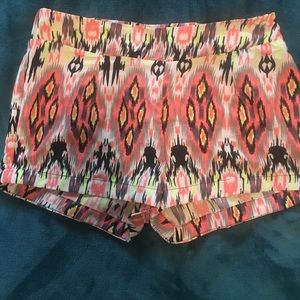 Bright print high waisted shorts