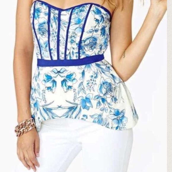 Floral Peplum Bustier