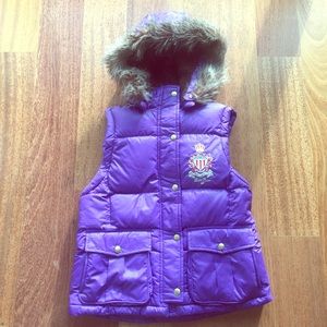 Purple Polo Ralph Lauren Vest with Detachable Hood