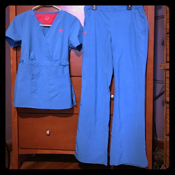 MED COUTURE XS BLUE SCRUB SET