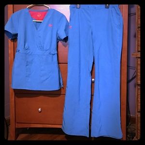 MED COUTURE XS BLUE SCRUB SET