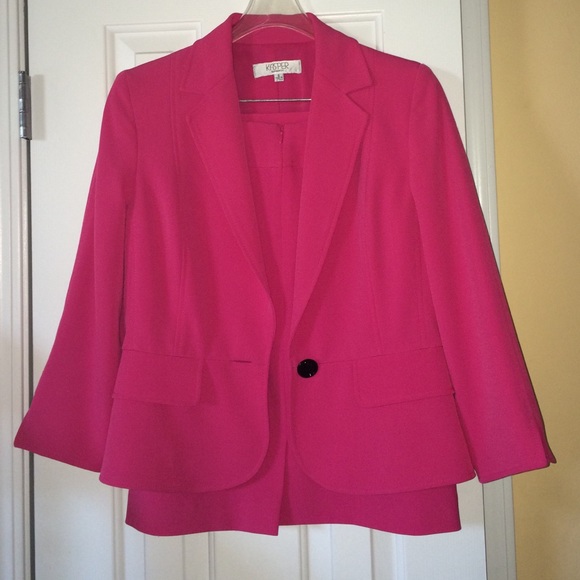 Hot pink business suit!