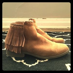 Suede Fringe Booties
