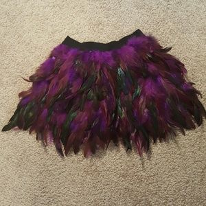 Feather mini skirt