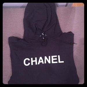 Black Chanel labeled sweatshirt.