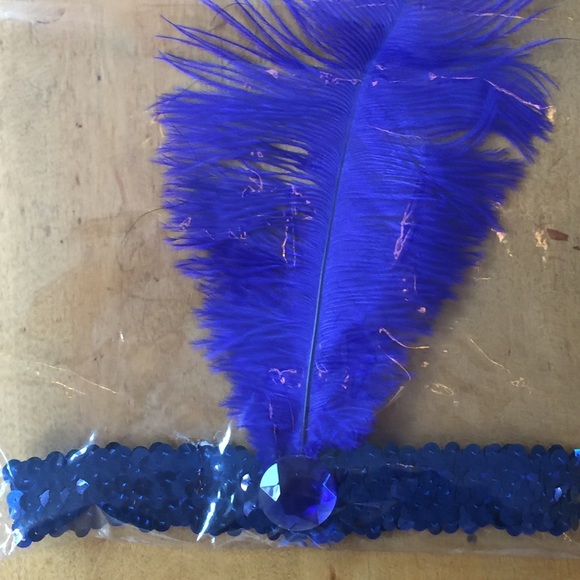 Halloween Sequin Flapper Costume Headband  Feather