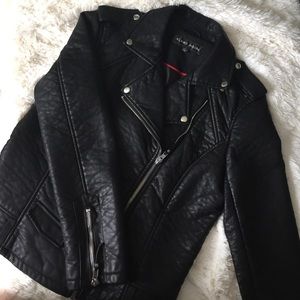 Black Moto Jacket - Large - Leather look and feel