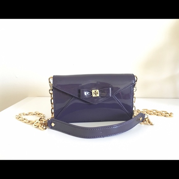 Tory Burch Bow Envelope Crossbody Bag Violet