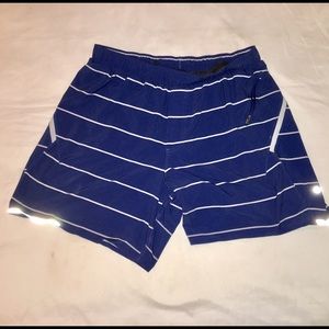 Blue striped running shorts from Lululemon XL