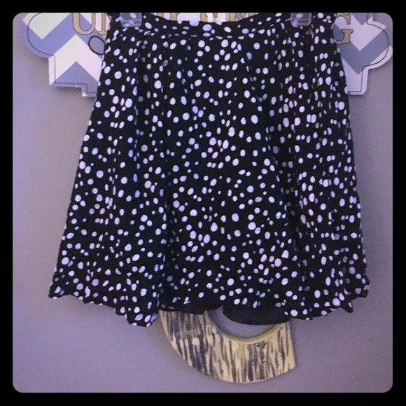 Forever 21 Black/White Polka Dot Skater Skirt
