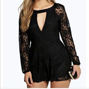 Black lace playsuit PLUS SIZE